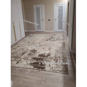 Турецкий Ковер Для Гостиной Дизайн 03 Бежево-коричневый Прямоугольный